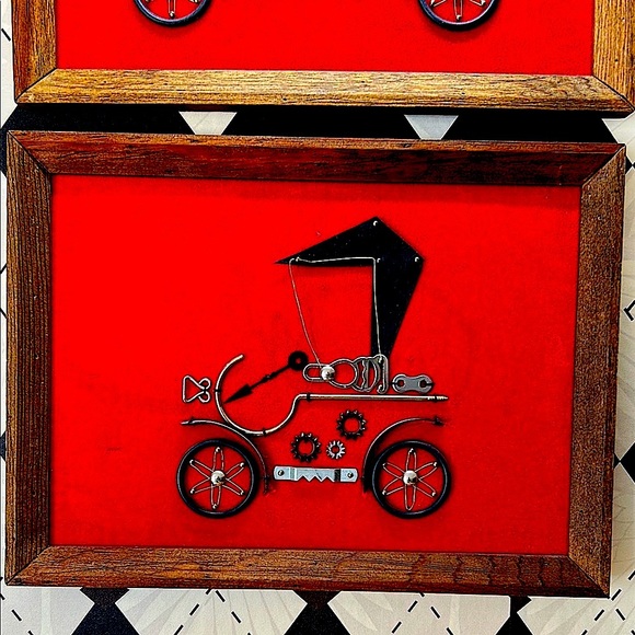 Vintage Steampunk Wall Art | Red Velvet Background | Industrial Chic Steampunk - Picture 4 of 12